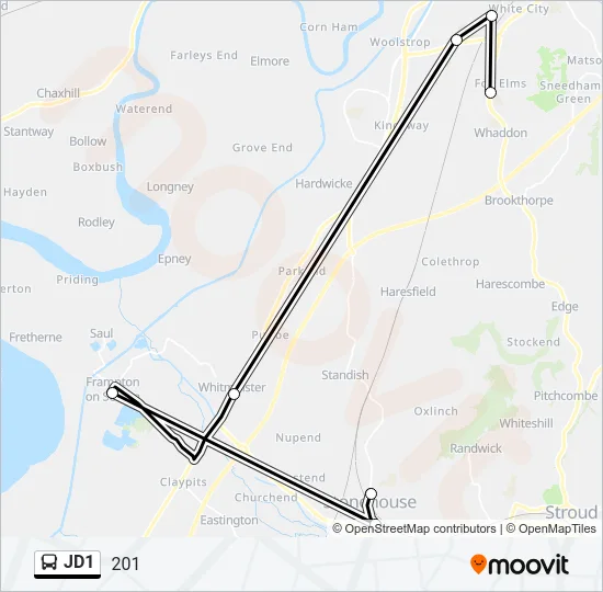 JD1 Bus Line Map