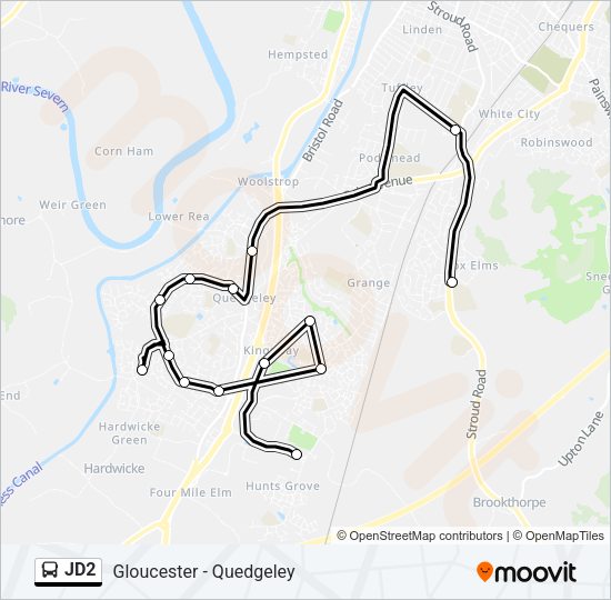 JD2 Bus Line Map