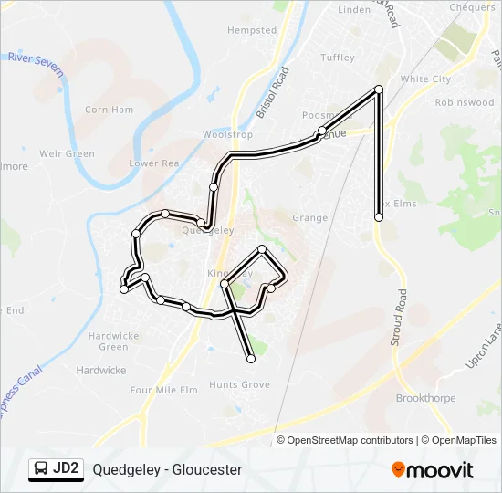 JD2 Bus Line Map