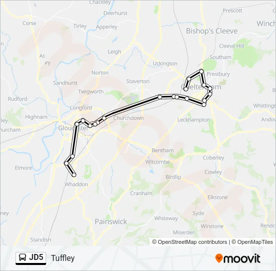 JD5 Bus Line Map
