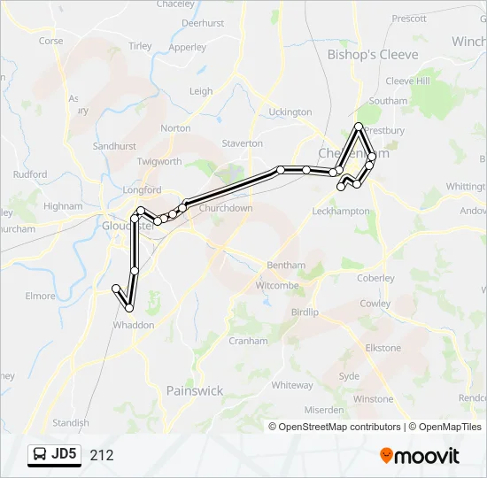 JD5 Bus Line Map