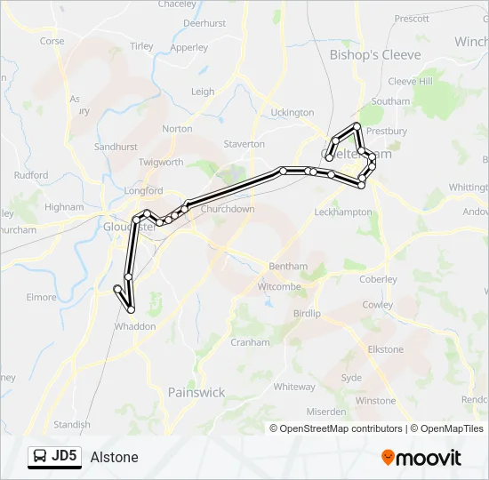 JD5 Bus Line Map