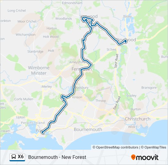 X6 Bus Line Map