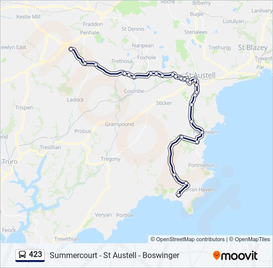 423 Bus Line Map