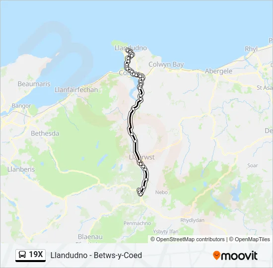19X Bus Line Map