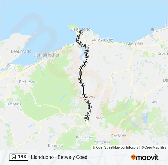 19X Bus Line Map