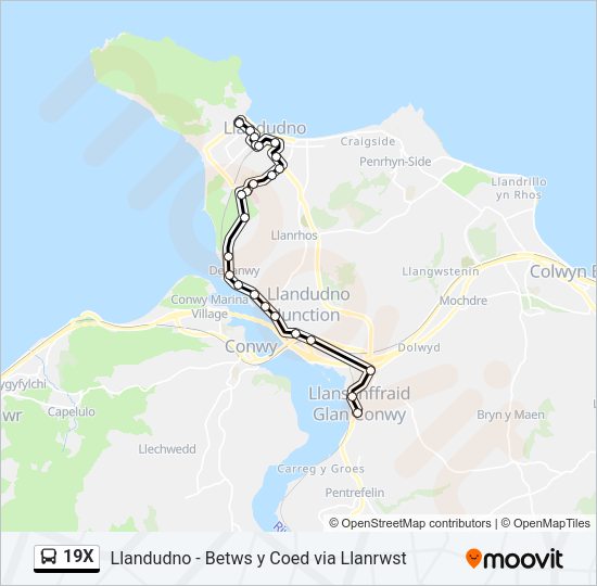 19X Bus Line Map