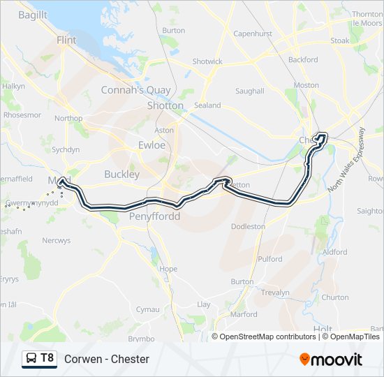 T8 bus Line Map