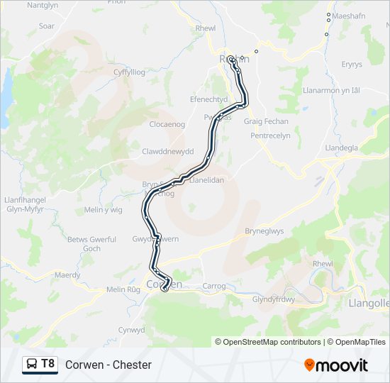 T8 Bus Line Map