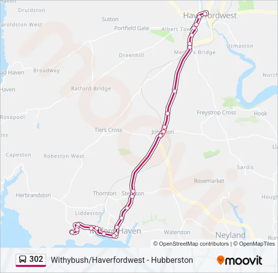 302 Bus Line Map