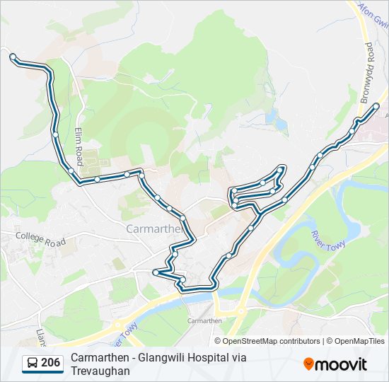 206 bus Line Map