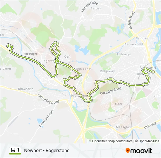 1 Bus Line Map