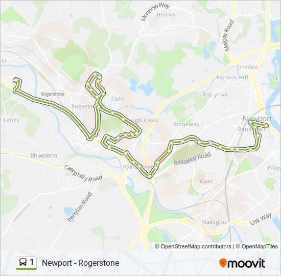 1 bus Line Map