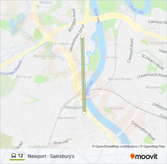 12 Bus Line Map