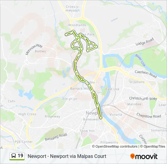 19 Bus Line Map