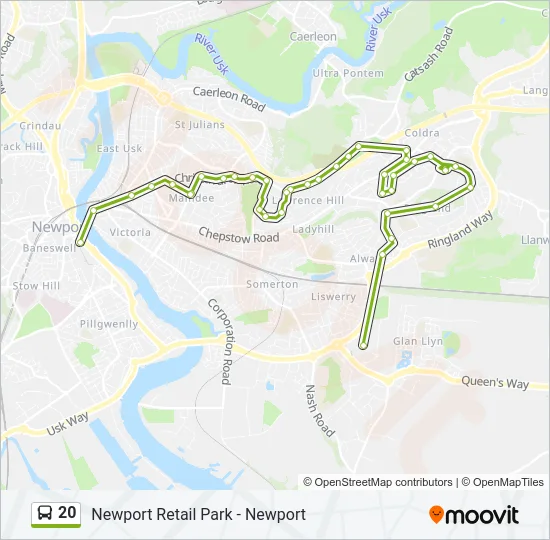 20 Bus Line Map