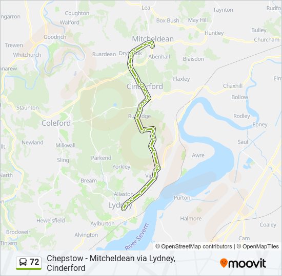 72 bus Line Map