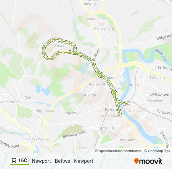 16C Bus Line Map