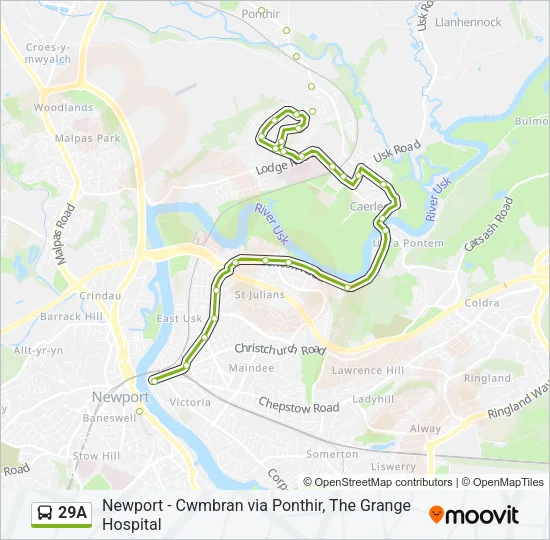 29A Bus Line Map