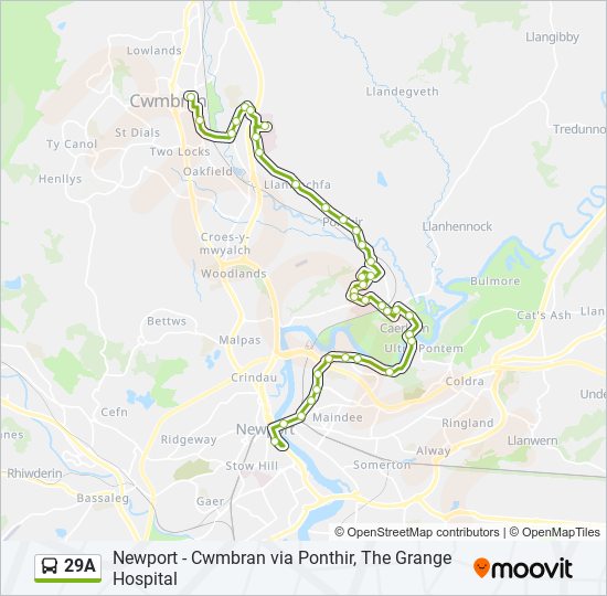 29A bus Line Map