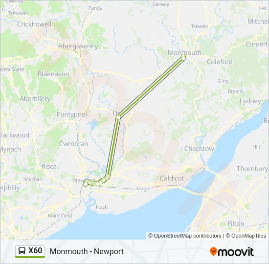 X60 Bus Line Map