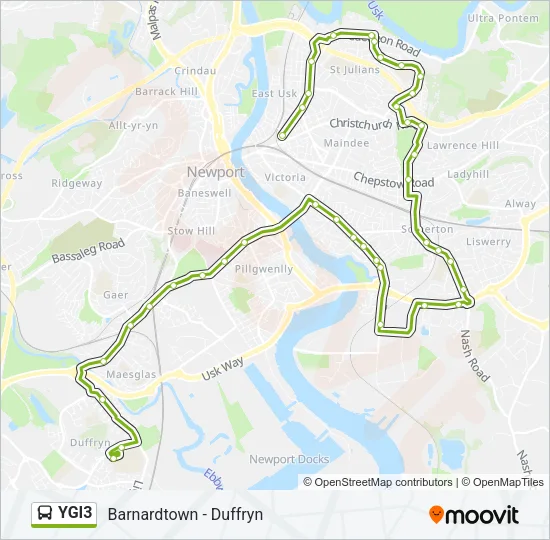 YGI3 Bus Line Map