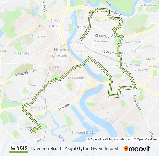 YGI3 bus Line Map