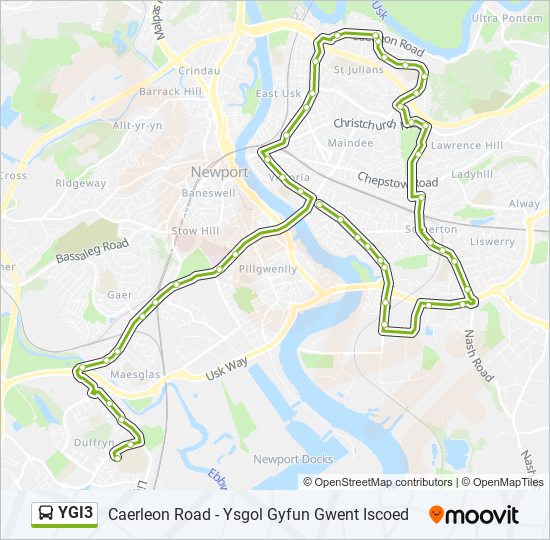 YGI3 bus Line Map