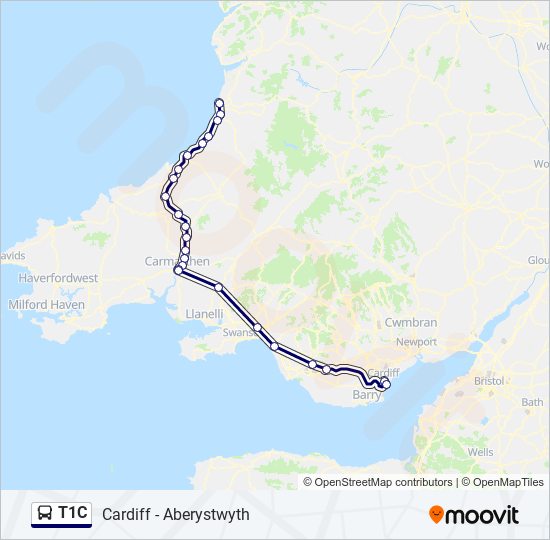 T1C bus Line Map