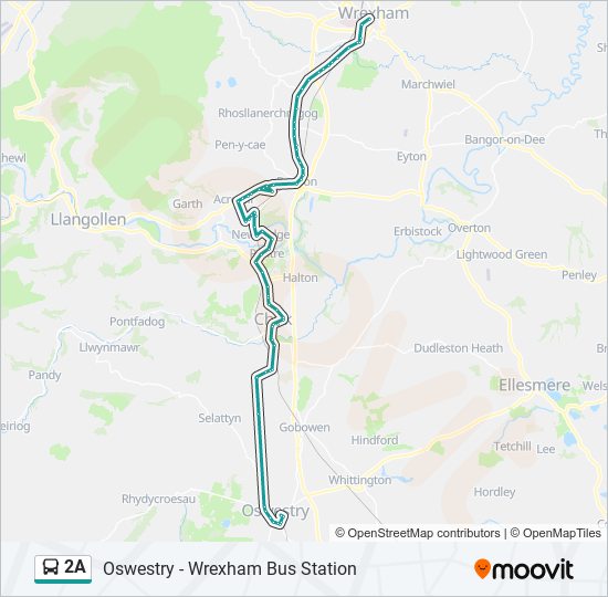 2a Route Schedules Stops Maps Wrexham Updated 