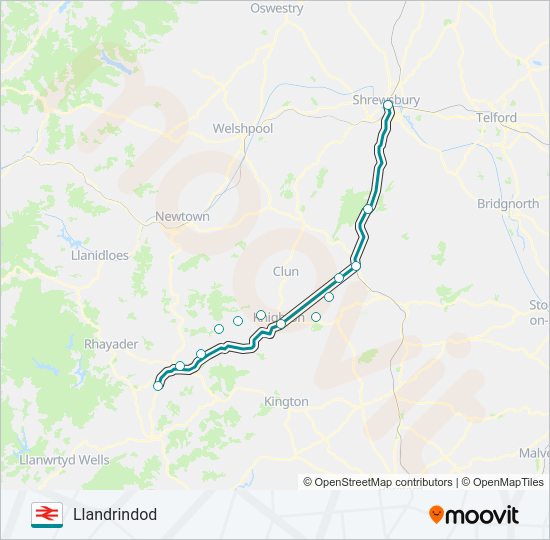 TRANSPORT FOR WALES Train Line Map