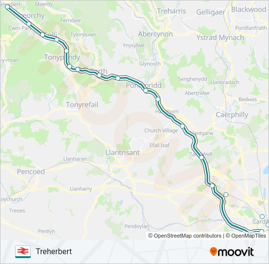 TRANSPORT FOR WALES Train Line Map