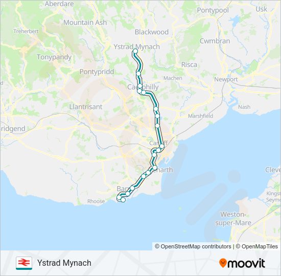 TRANSPORT FOR WALES Train Line Map