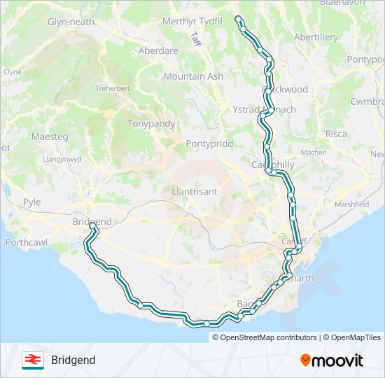 TRANSPORT FOR WALES Train Line Map
