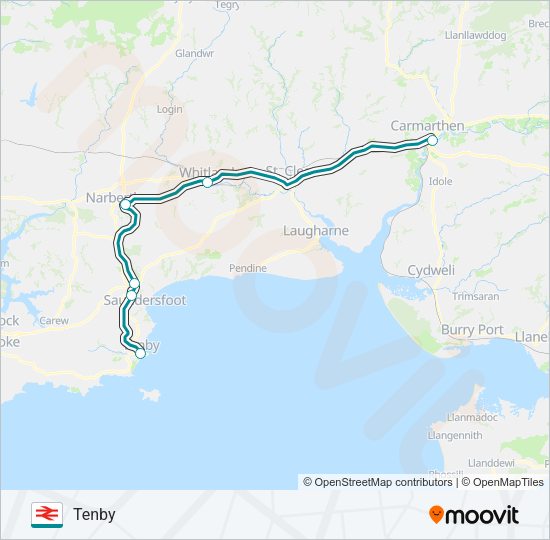 TRANSPORT FOR WALES Train Line Map