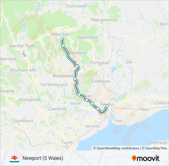 TRANSPORT FOR WALES Train Line Map