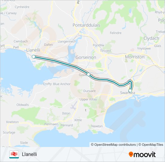 TRANSPORT FOR WALES Train Line Map