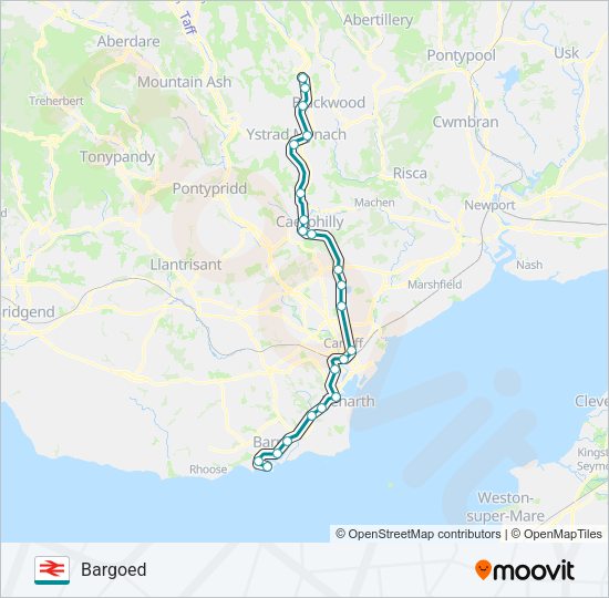 TRANSPORT FOR WALES Train Line Map