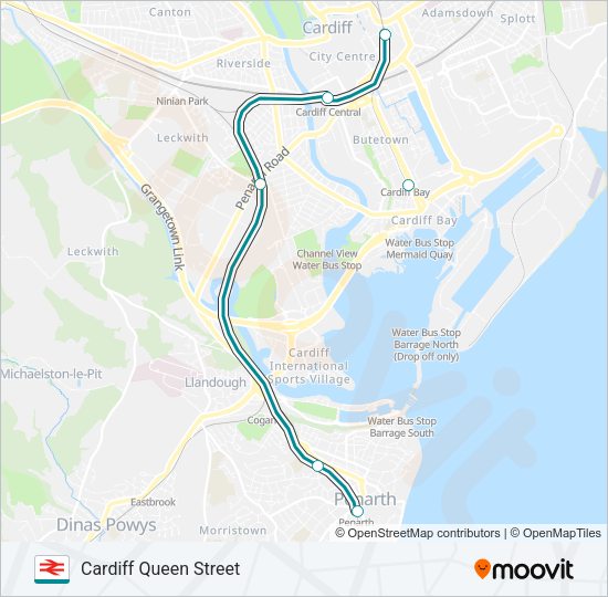 TRANSPORT FOR WALES Train Line Map