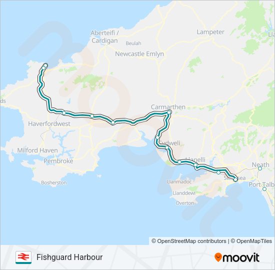 TRANSPORT FOR WALES Train Line Map