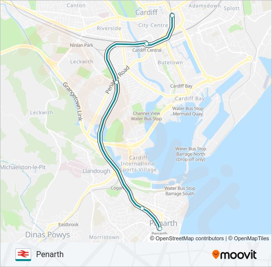 TRANSPORT FOR WALES train Line Map