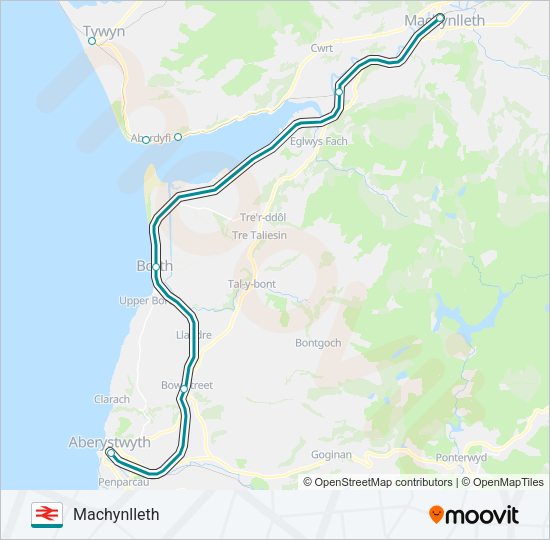 TRANSPORT FOR WALES Train Line Map