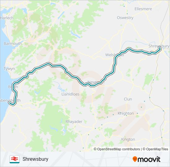 TRANSPORT FOR WALES Train Line Map
