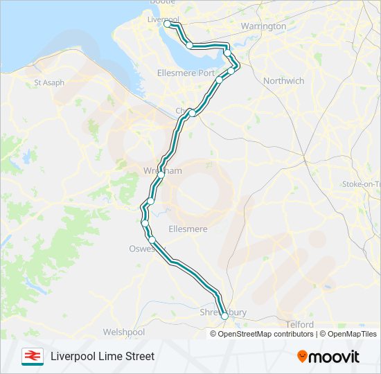 TRANSPORT FOR WALES Train Line Map