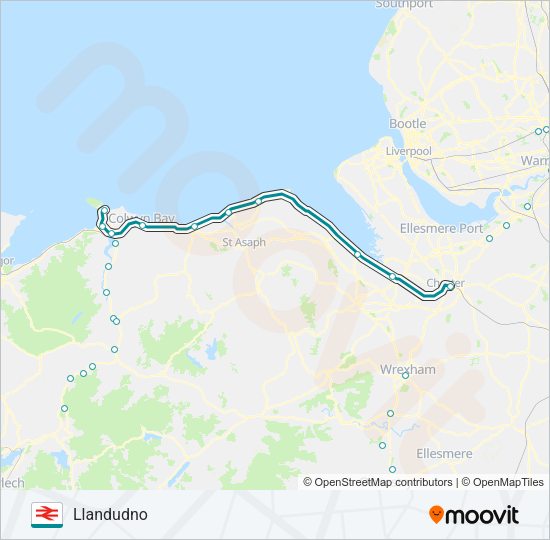 TRANSPORT FOR WALES Train Line Map