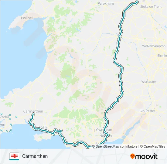 TRANSPORT FOR WALES Train Line Map