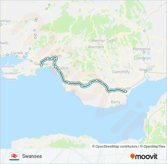 TRANSPORT FOR WALES Train Line Map