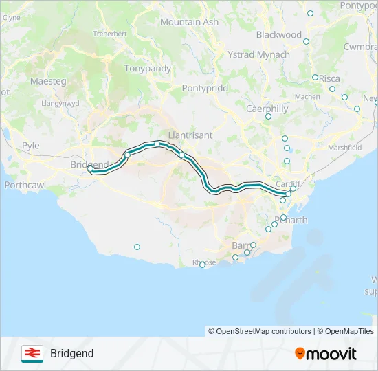 TRANSPORT FOR WALES Train Line Map