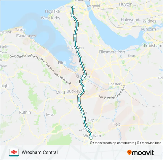 TRANSPORT FOR WALES Train Line Map