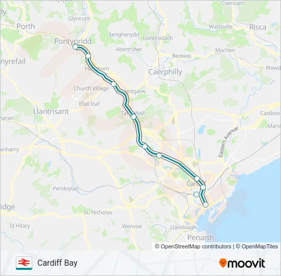 TRANSPORT FOR WALES Train Line Map